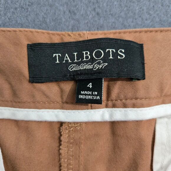 Talbots Women 4 Signature Brown Mid Rise Straight Leg Cropped Pants - Picture 5 of 11